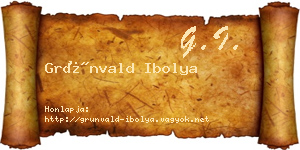 Grünvald Ibolya névjegykártya